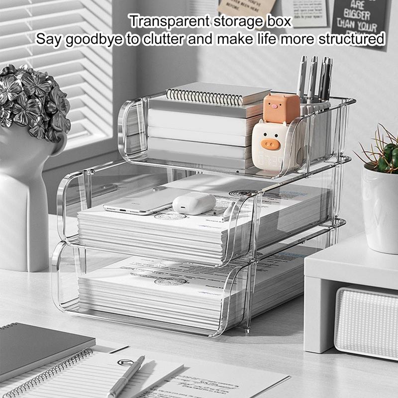 Binder Storage Box - Organizador de Mesa para Escritório, Caixa