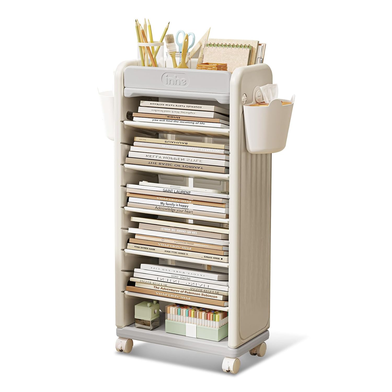 Book Cart Rolling - ® Carrinho de Livros de 7