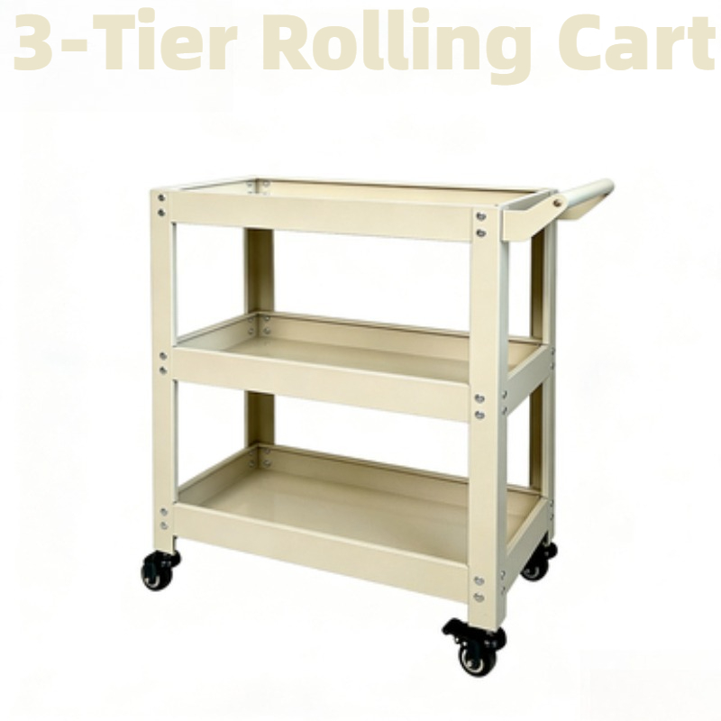 Book Cart Rolling - Carrinho de Armazenamento Metálico de 3