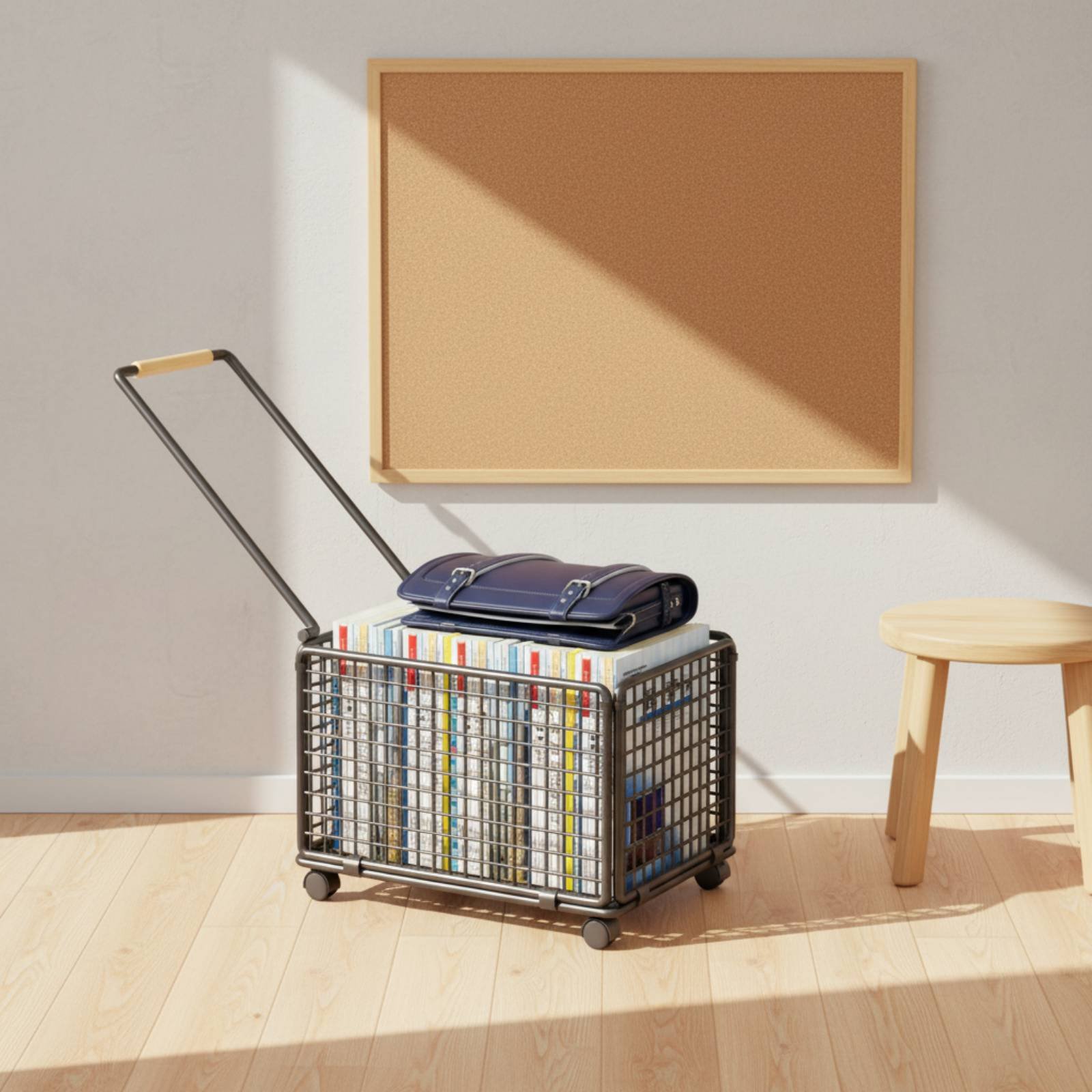 Book Cart Rolling - Carrinho de Armazenamento Lateral para Mesa