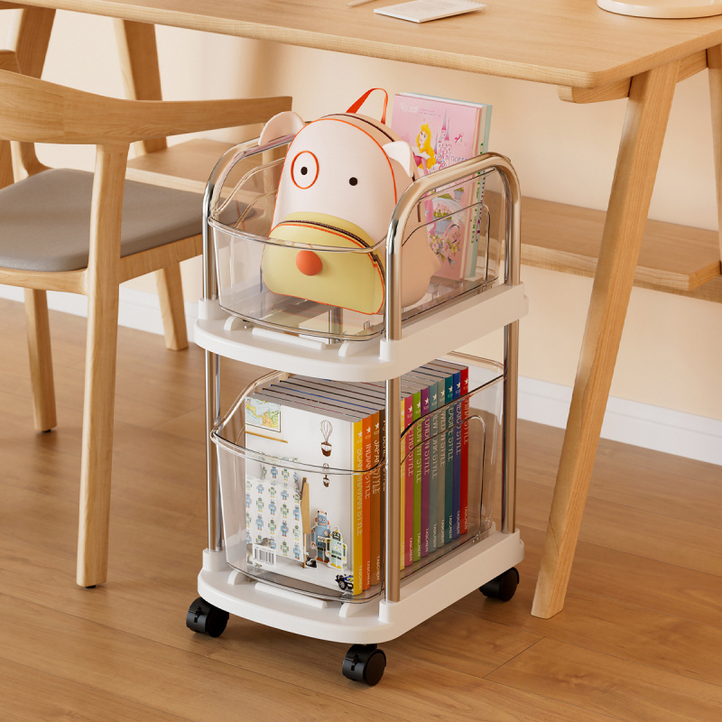 Book Cart Rolling - Carrinho de Armazenamento Móvel de Plástico,