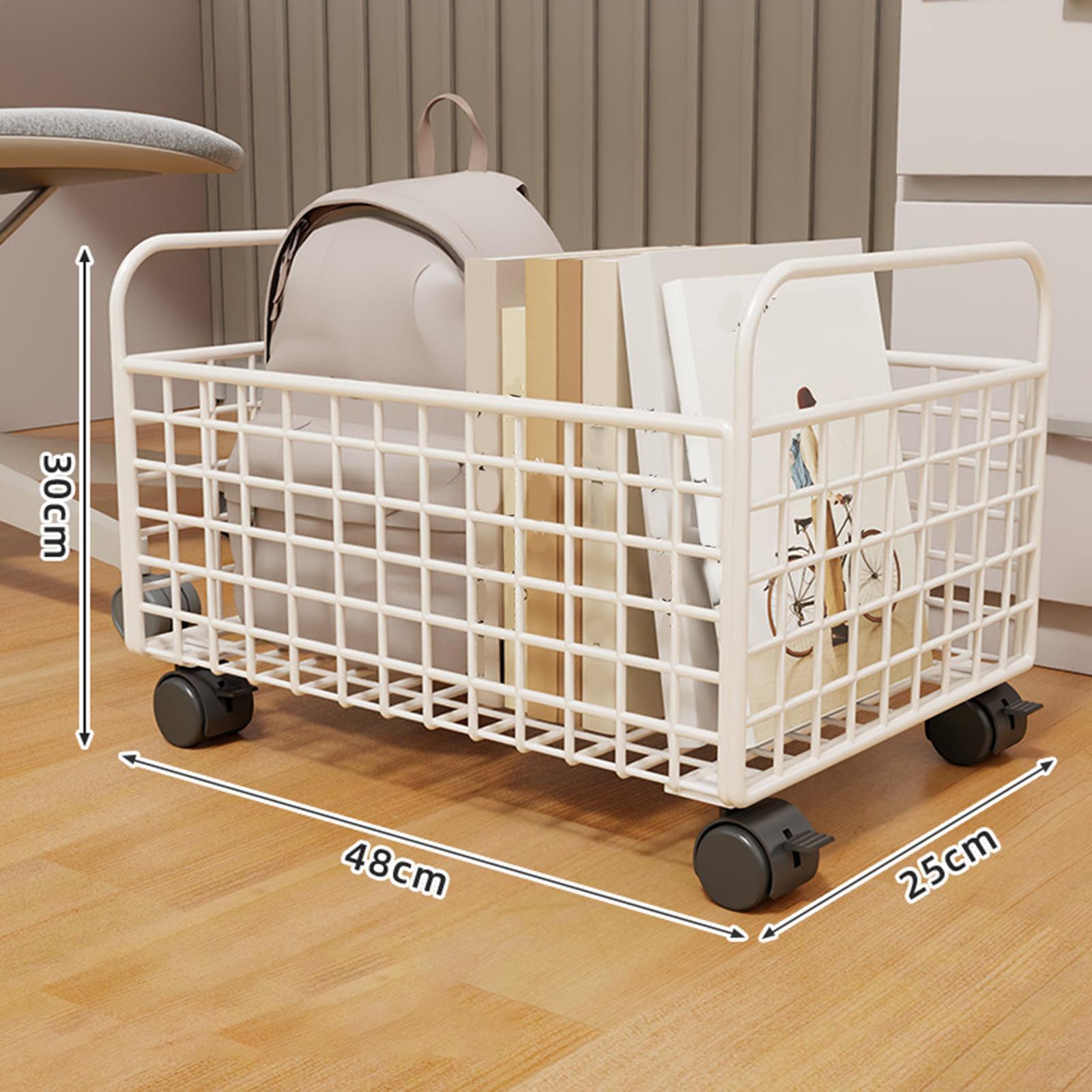 Book Cart Rolling - Carrinho de armazenamento com rodas, cesto