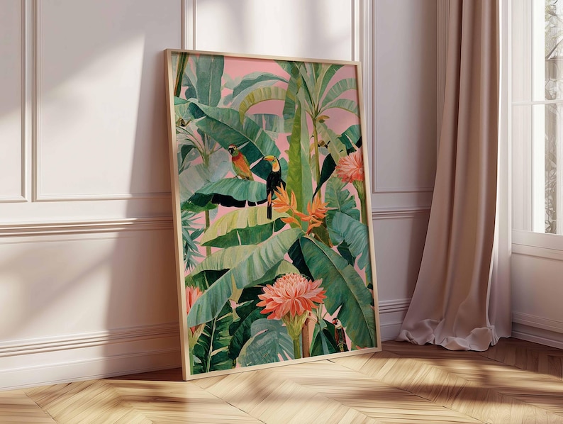 1 pôster retrô tropical em tel - Office Furniture For Sale avaliação e preço
