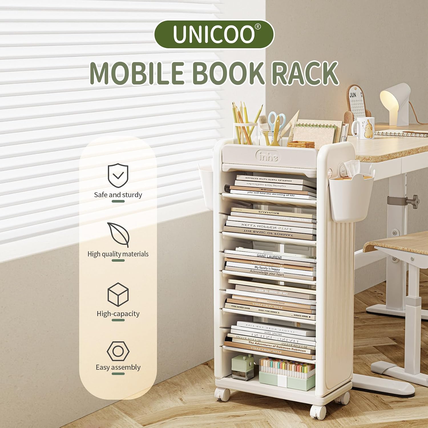 ®   Carrinho de Livros de 7 Ní - Book Cart Rolling avaliação e preço