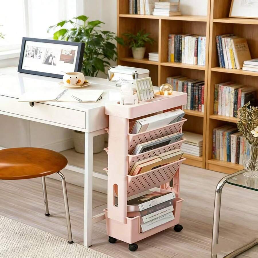 Carrinho de Armazenamento de 5 - Book Cart Rolling avaliação e preço